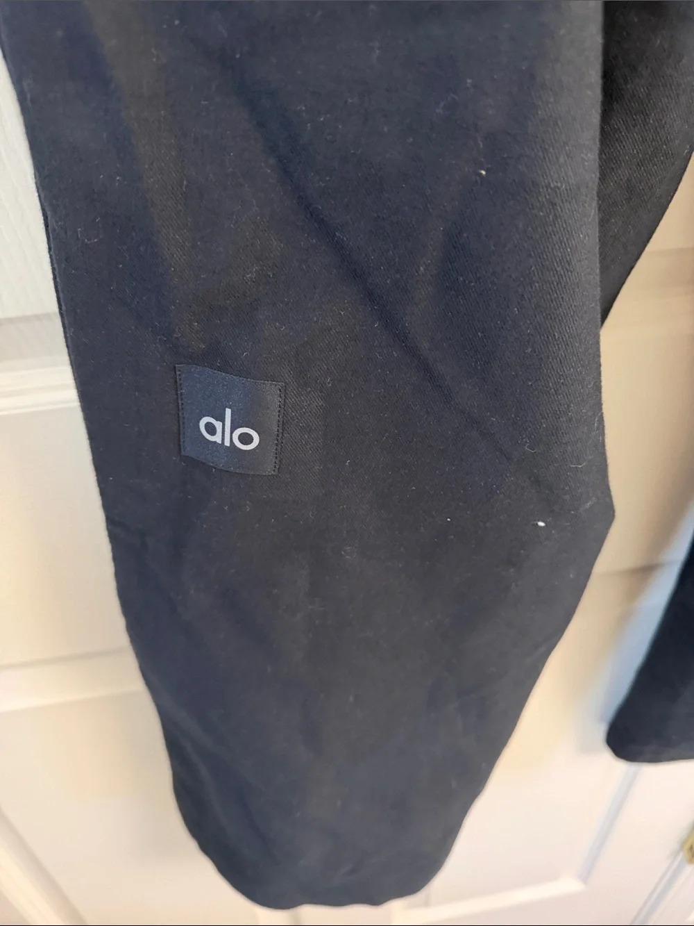 ALO Yoga Black Wide-Leg Snap-Trim Pants